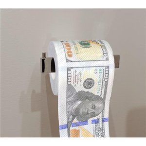 240-Sheet Gag‎ Joke Money Toilet Paper, 100 Dollar Bill, 1 Roll